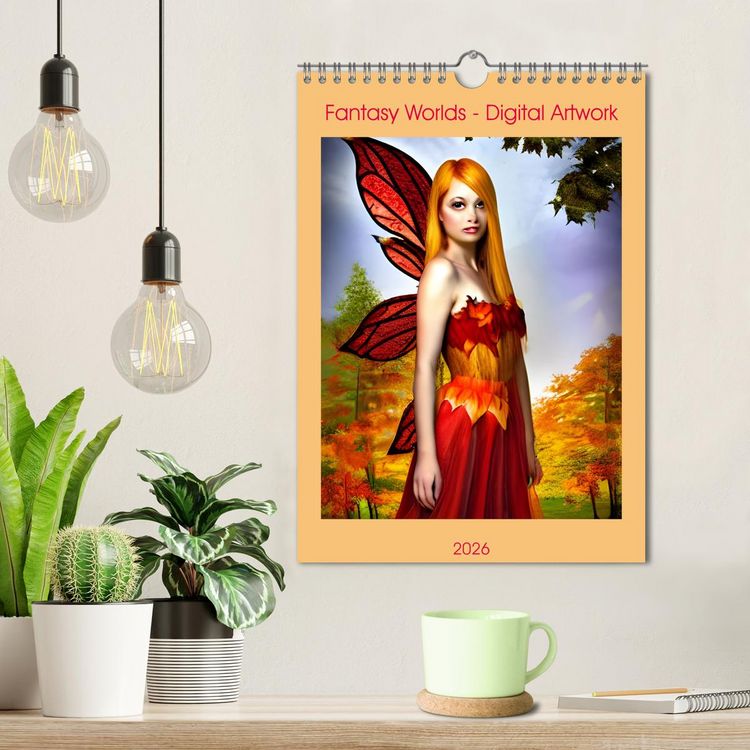 Produktbild: Fantasy Worlds - Digital Artwork (Wall Calendar 2026 DIN A4 portrait), CALVENDO 12 Month Wall Calendar