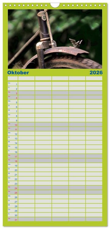 Produktbild: Familienplaner 2026 - Weltfahrrad mit 5 Spalten (Wandkalender, 21 x 45 cm) CALVENDO