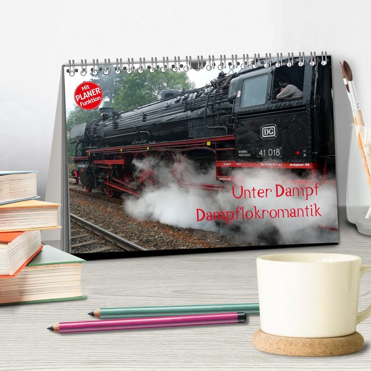 Produktbild: Unter Dampf - Dampflokromantik (Tischkalender 2026 DIN A5 quer), CALVENDO Monatskalender