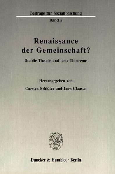Produktbild: Renaissance der Gemeinschaft?