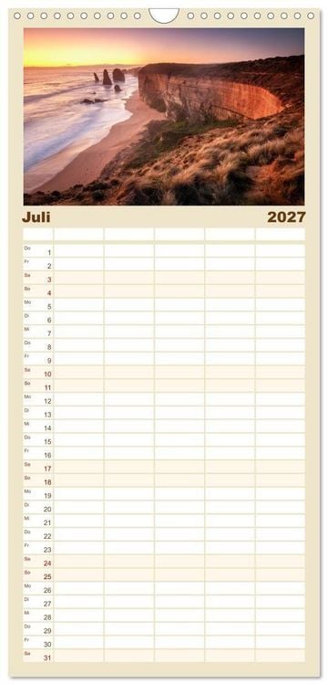 Produktbild: Familienplaner 2027 - Land. Licht. Meer. mit 5 Spalten (Wandkalender, 21 x 45 cm) CALVENDO