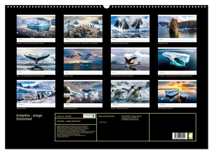 Produktbild: Antarktis - eisige Sch&ouml;nheit (Wandkalender 2026 DIN A2 quer), CALVENDO Monatskalender