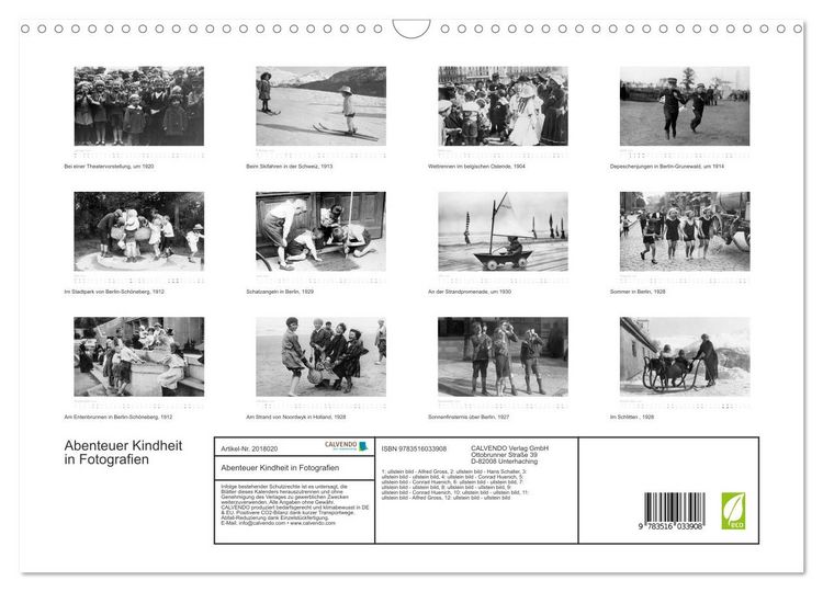 Produktbild: Abenteuer Kindheit in Fotografien (Wandkalender 2026 DIN A3 quer), CALVENDO Monatskalender