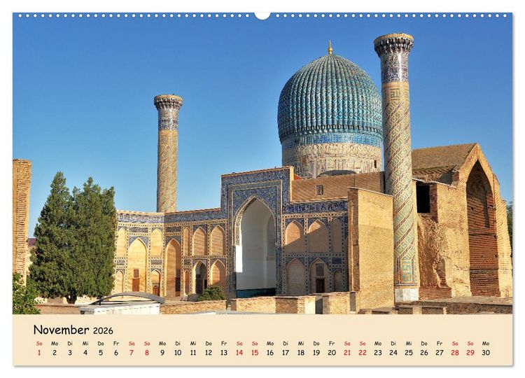 Produktbild: Usbekistan, Perlen der Seidenstra&szlig;e (Wandkalender 2026 DIN A2 quer), CALVENDO Monatskalender