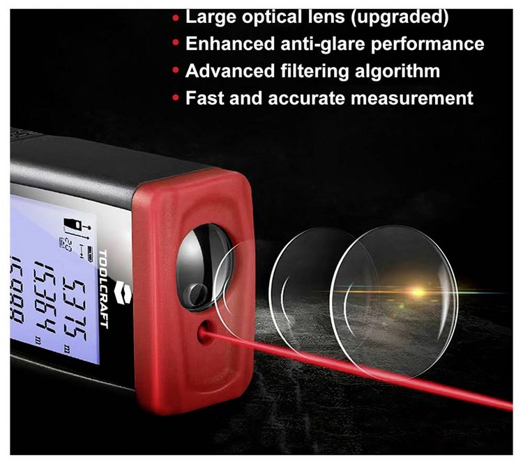 Produktbild: TOOLCRAFT LDM100H Laser-Entfernungsmesser 100m