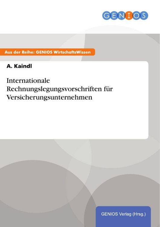 Produktbild: Internationale Rechnungslegungsvorschriften f&uuml;r Versicherungsunternehmen