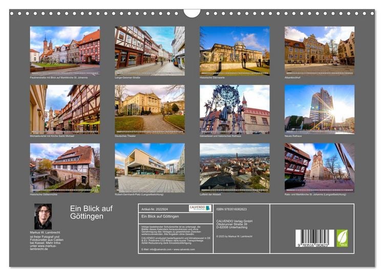 Produktbild: Ein Blick auf G&ouml;ttingen (Wandkalender 2026 DIN A3 quer), CALVENDO Monatskalender
