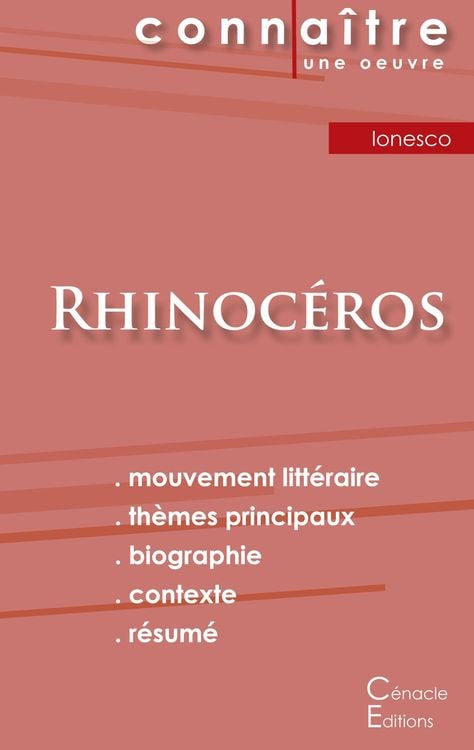 Produktbild: Fiche de lecture Rhinocéros de Eugène Ionesco (Analyse littéraire de référence et résumé complet)