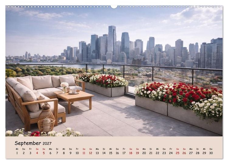 Produktbild: Urbane Oasen - Wo die Stadt aufblüht (hochwertiger Premium Wandkalender 2027 DIN A2 quer), Kunstdruck in Hochglanz