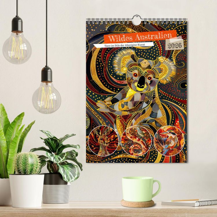 Produktbild: Wildes Australien - Tiere im Stile der Aborigine-Kunst (Wandkalender 2026 DIN A4 hoch), CALVENDO Monatskalender