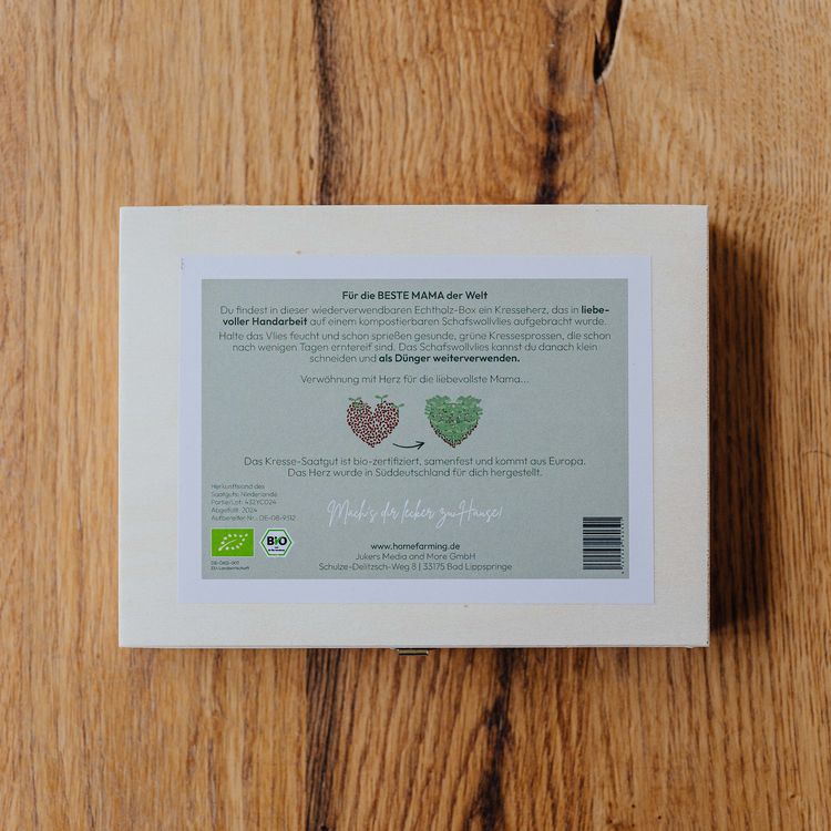Produktbild: Bio-Saatgutbox Kresseherz "Beste Mama"