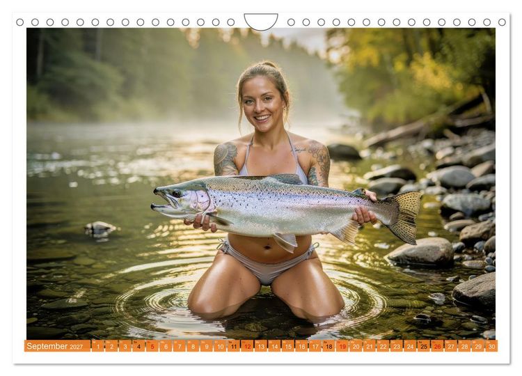 Produktbild: Sexy - Girls mit gro&szlig;en Lachsen (Wandkalender 2027 DIN A4 quer), CALVENDO Monatskalender