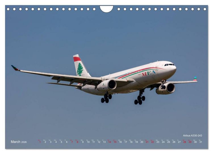 Produktbild: Airliners of the Middle East (Wall Calendar 2026 DIN A4 landscape), CALVENDO 12 Month Wall Calendar