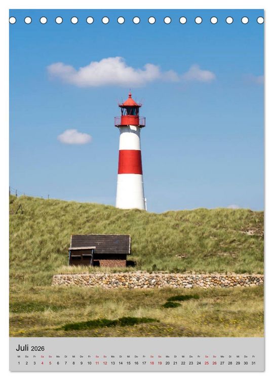 Produktbild: Leuchtt&uuml;rme an der Nordsee (Tischkalender 2026 DIN A5 hoch), CALVENDO Monatskalender