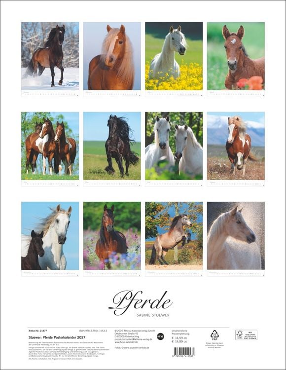 Produktbild: Pferde Classics Posterkalender 2027