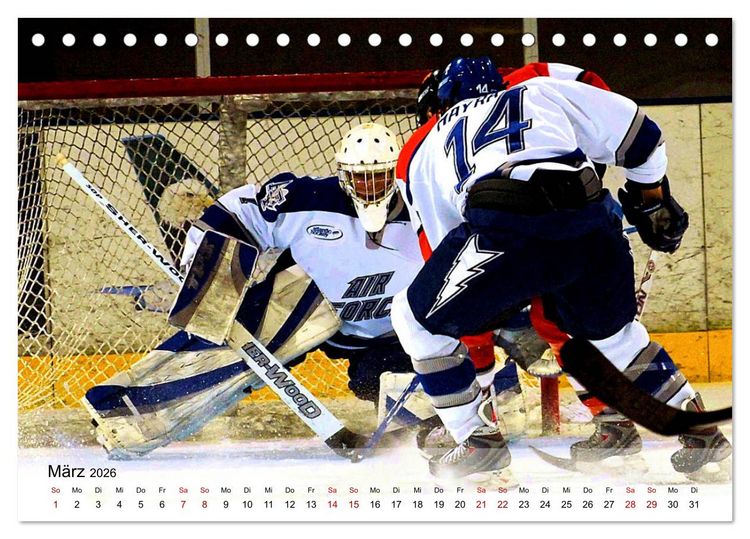 Produktbild: Eishockey - Kampf um den Puck (Tischkalender 2026 DIN A5 quer), CALVENDO Monatskalender
