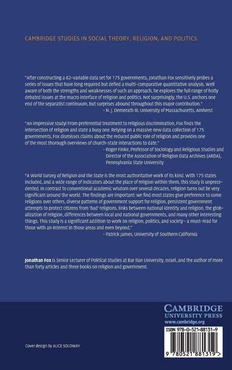 Produktbild: A World Survey of Religion and the State