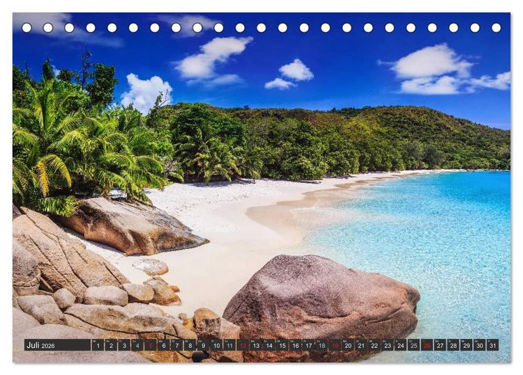 Produktbild: Seychellen &ndash; Traumstr&auml;nde im Paradies (Tischkalender 2026 DIN A5 quer), CALVENDO Monatskalender