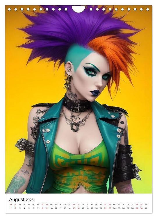 Produktbild: Punk Girls mit einer Prise New Wave (Wandkalender 2026 DIN A4 hoch), CALVENDO Monatskalender