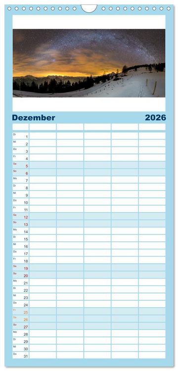 Produktbild: Familienplaner 2026 - Welt unter Sternen mit 5 Spalten (Wandkalender, 21 x 45 cm) CALVENDO
