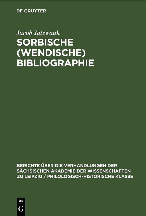 Produktbild: Sorbische (Wendische) Bibliographie
