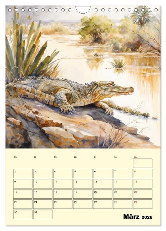 Produktbild: Sch&ouml;ne Aquarelle. Darstellungen von Afrikas Wildtieren (Wandkalender 2026 DIN A4 hoch), CALVENDO Monatskalender