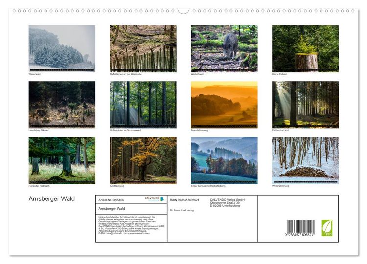 Produktbild: Arnsberger Wald (hochwertiger Premium Wandkalender 2026 DIN A2 quer), Kunstdruck in Hochglanz