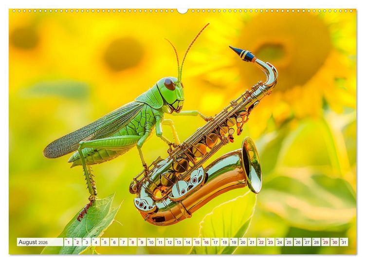 Produktbild: Konzert der Natur - Insekten spielen Musikinstrumente (Wandkalender 2026 DIN A2 quer), CALVENDO Monatskalender