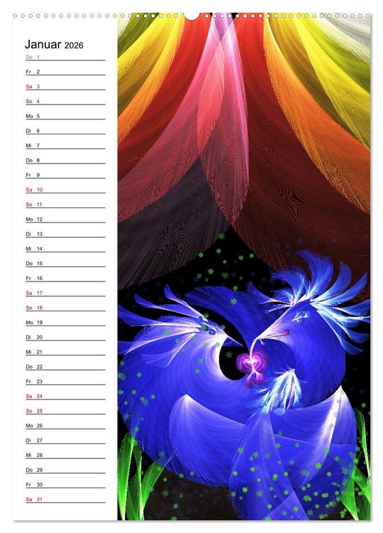 Produktbild: Textile Gewebekunst (Wandkalender 2026 DIN A2 hoch), CALVENDO Monatskalender