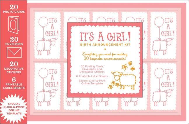Produktbild: Its a Girl Birth Announce-Card
