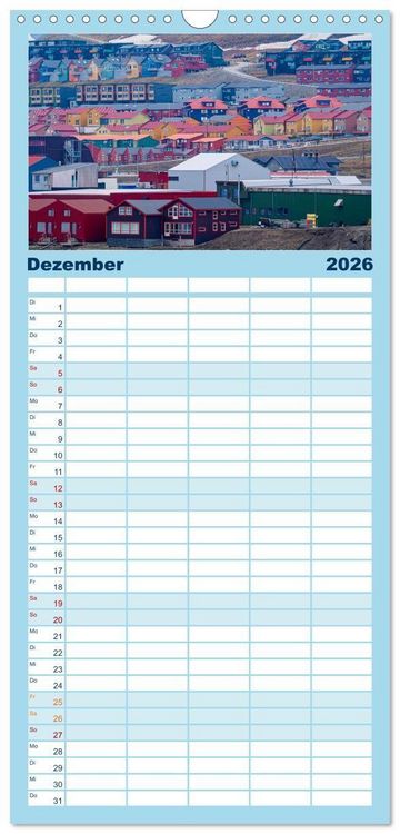 Produktbild: Familienplaner 2026 - Spitzbergen im Sommer mit 5 Spalten (Wandkalender, 21 x 45 cm) CALVENDO