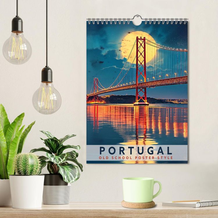 Produktbild: Portugal - Old School Poster Style (Wandkalender 2026 DIN A4 hoch), CALVENDO Monatskalender