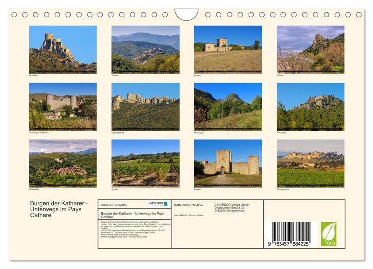 Produktbild: Burgen der Katharer - Unterwegs im Pays Cathare (Wandkalender 2026 DIN A4 quer), CALVENDO Monatskalender