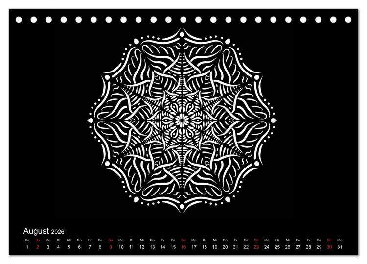Produktbild: Entspannung und Ruhe durch Mandalas (Tischkalender 2026 DIN A5 quer), CALVENDO Monatskalender