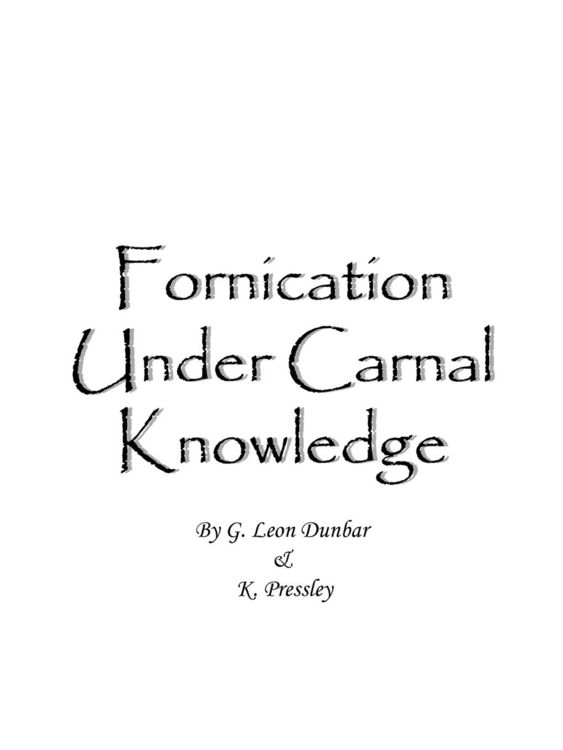 Produktbild: Fornication Under Carnal Knowledge