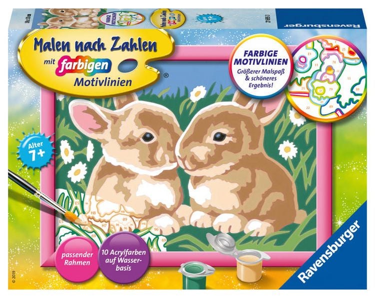 Produktbild: CreArt, Malen nach Zahlen Kinder - Niedliche Häschen