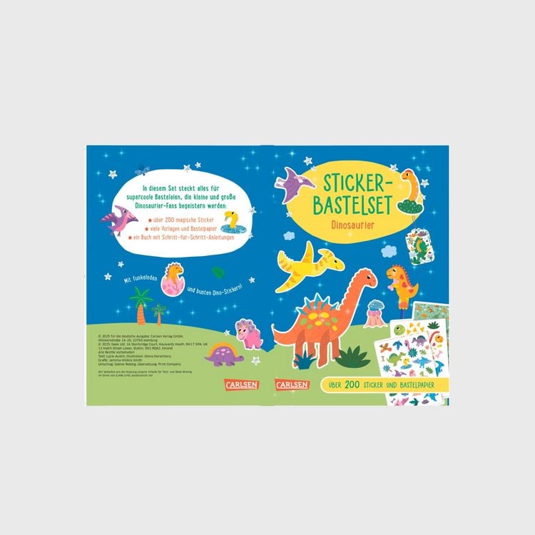 Produktbild: Bastelset f&uuml;r Kinder: Sticker-Bastelset: Dinosaurier