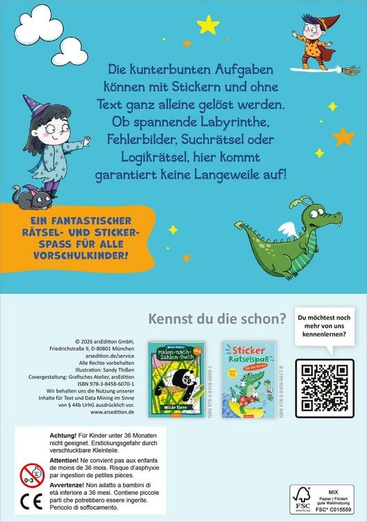 Produktbild: Meine fantastischen Sticker-R&auml;tsel f&uuml;r die Ferien