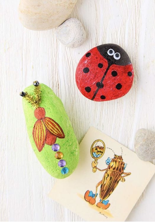 Produktbild: Kreativ-Set: Steine bemalen Kids mit Wackelaugen, Pompons, Anleitungsbuch & Material
