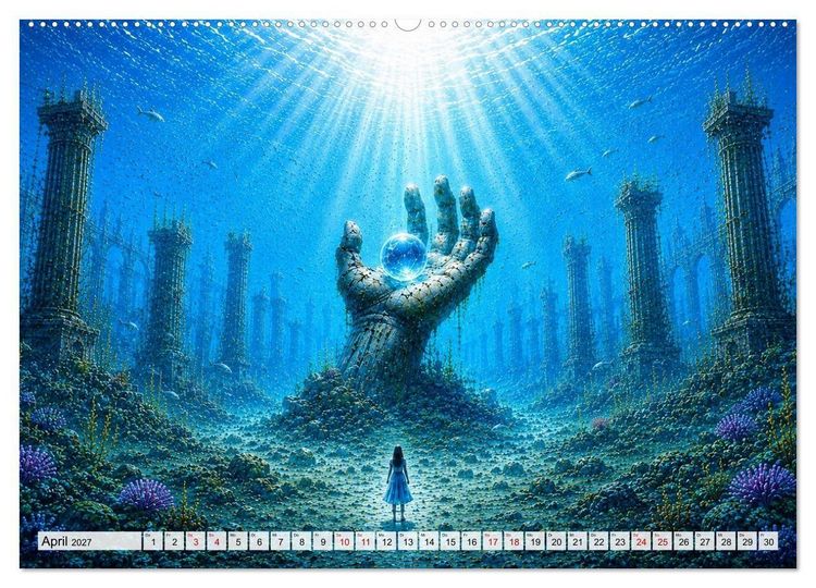 Produktbild: Versunkene Welten &ndash; Mystische Tiefen zwischen Traum und Ewigkeit (hochwertiger Premium Wandkalender 2027 DIN A2 quer), Kunstdruck in Hochglanz