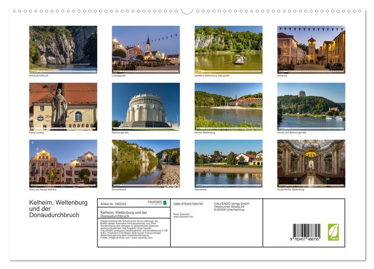 Produktbild: Kelheim, Weltenburg und der Donaudurchbruch (hochwertiger Premium Wandkalender 2026 DIN A2 quer), Kunstdruck in Hochglanz