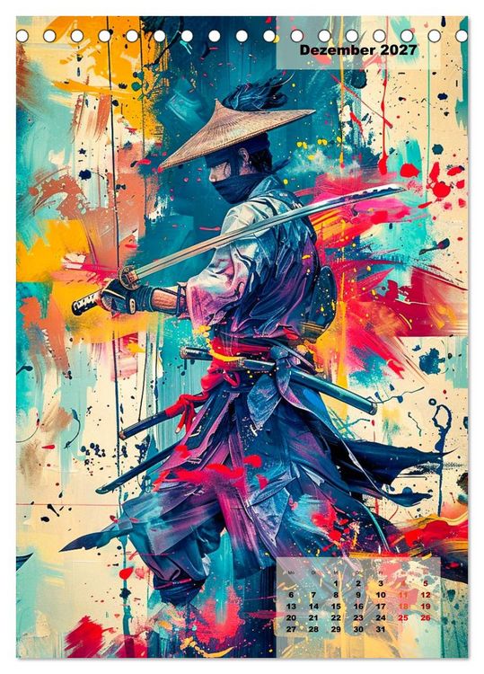Produktbild: Samurai - Stahl Ehre Mut (Tischkalender 2027 DIN A5 hoch), CALVENDO Monatskalender