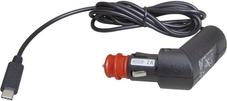 Produktbild: ProCar USB-C&reg; KFZ Ladekabel 3000 mA Belastbarkeit Strom max.=3 A Stecker mit Kabel 12 V zu 5 V, 24 V zu 5 V