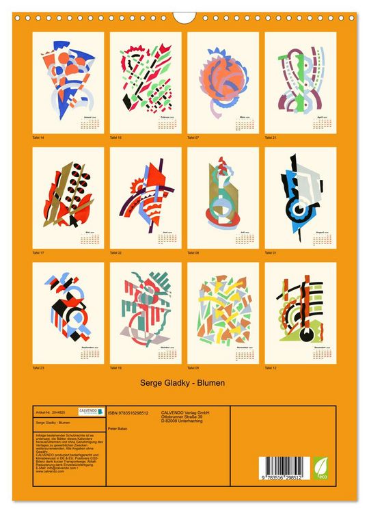 Produktbild: Serge Gladky - Blumen (Wandkalender 2026 DIN A3 hoch), CALVENDO Monatskalender