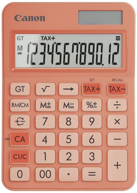 Produktbild: Canon LS-125KB-OR Taschenrechner Orange Display (Stellen): 12 batteriebetrieben, solarbetrieben (B x H x T) 106 x 25 x 147 mm