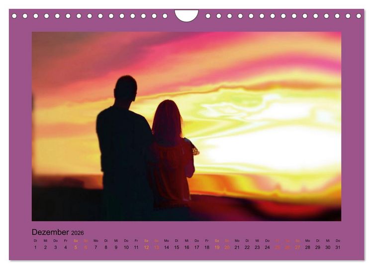 Produktbild: Den Sonnenuntergang gemeinsam genie&szlig;en (Wandkalender 2026 DIN A4 quer), CALVENDO Monatskalender