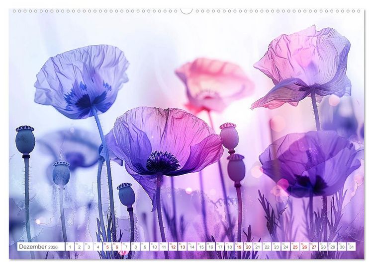 Produktbild: Bezaubernde Mohnblumen (hochwertiger Premium Wandkalender 2026 DIN A2 quer), Kunstdruck in Hochglanz