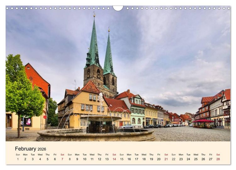 Produktbild: Quedlinburg - World Heritage Site in the Harz Mountains (Wall Calendar 2026 DIN A3 landscape), CALVENDO 12 Month Wall Calendar