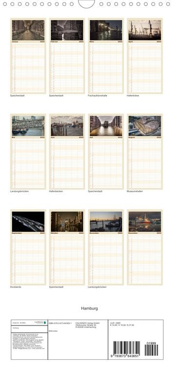 Produktbild: Hamburg - Familienplaner hoch (Wandkalender 2022 , 21 cm x 45 cm, hoch)