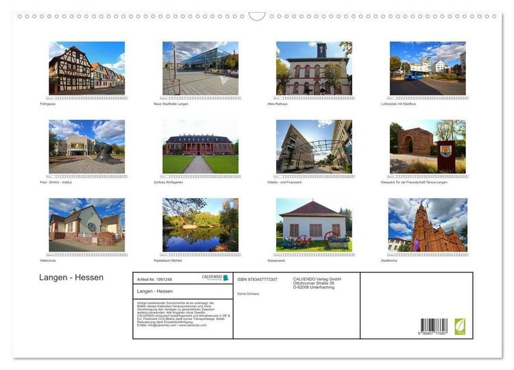 Produktbild: Langen - Hessen (Wandkalender 2026 DIN A2 quer), CALVENDO Monatskalender